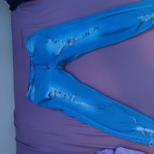 Blue ripped jeans
